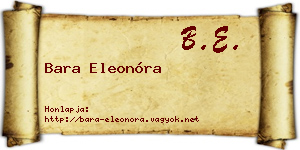 Bara Eleonóra névjegykártya
